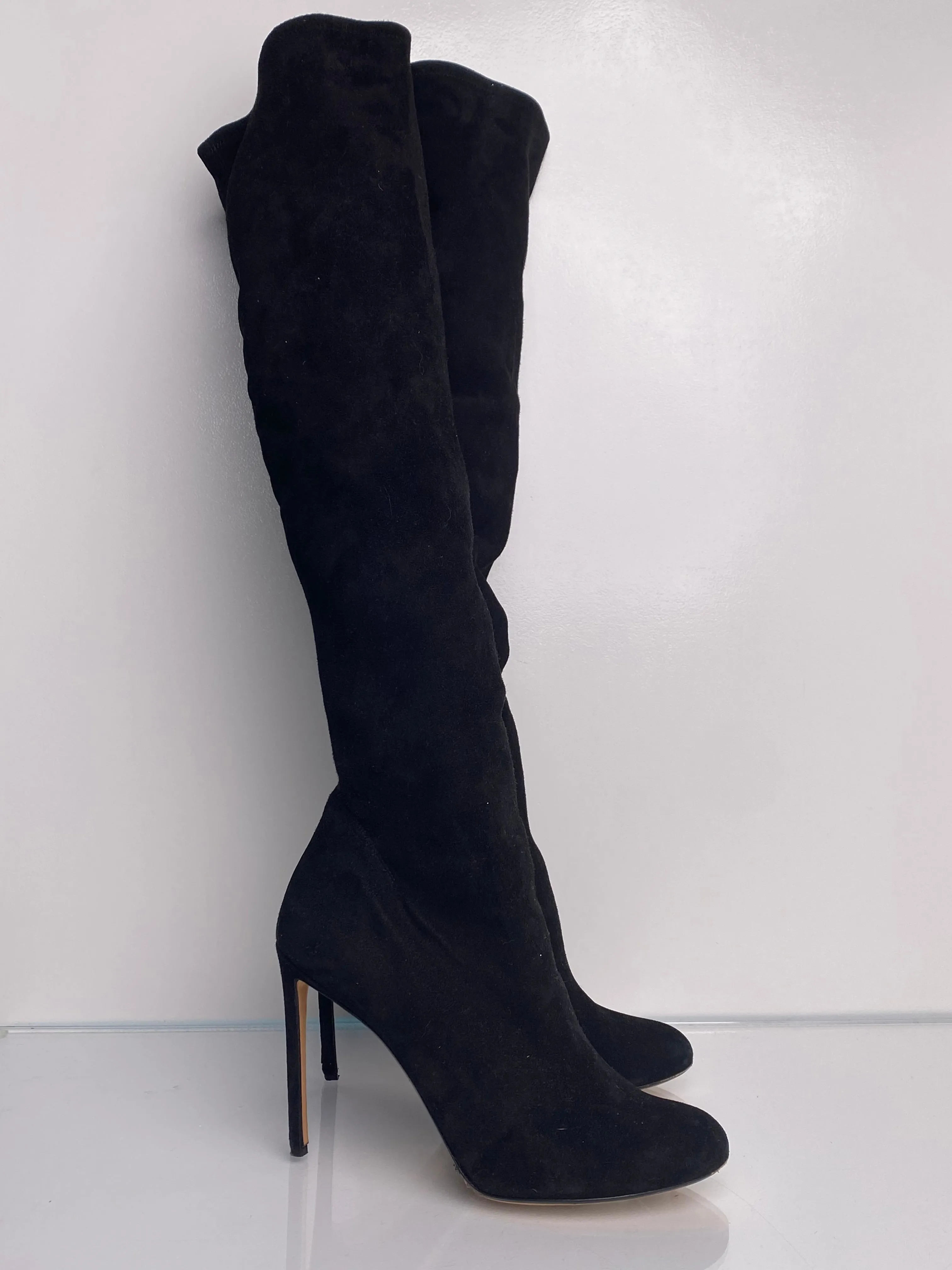 Russo Black Thigh High Boots, 39.5