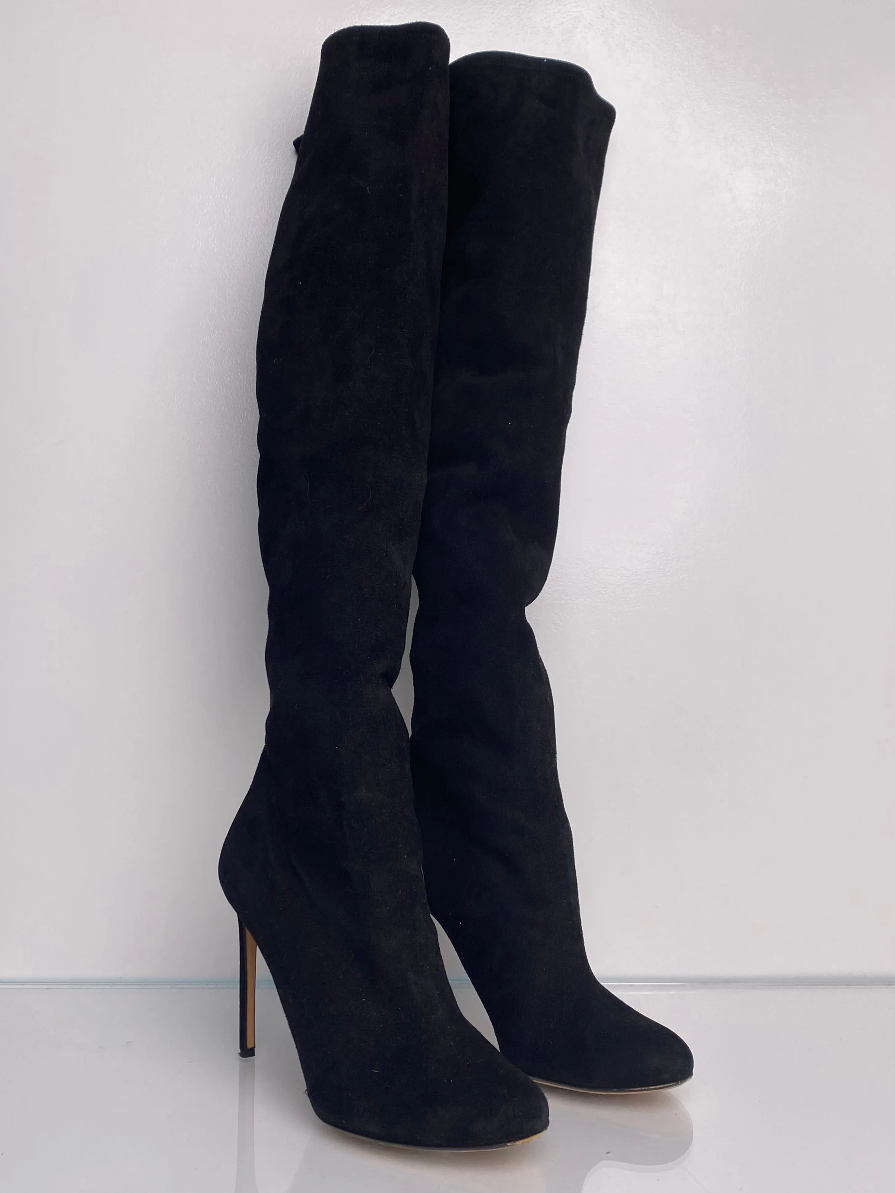 Russo Black Thigh High Boots, 39.5