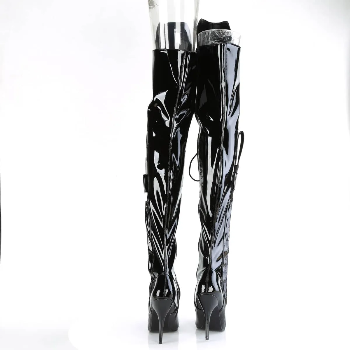 SEDUCE-3082 Black Thigh High Boots