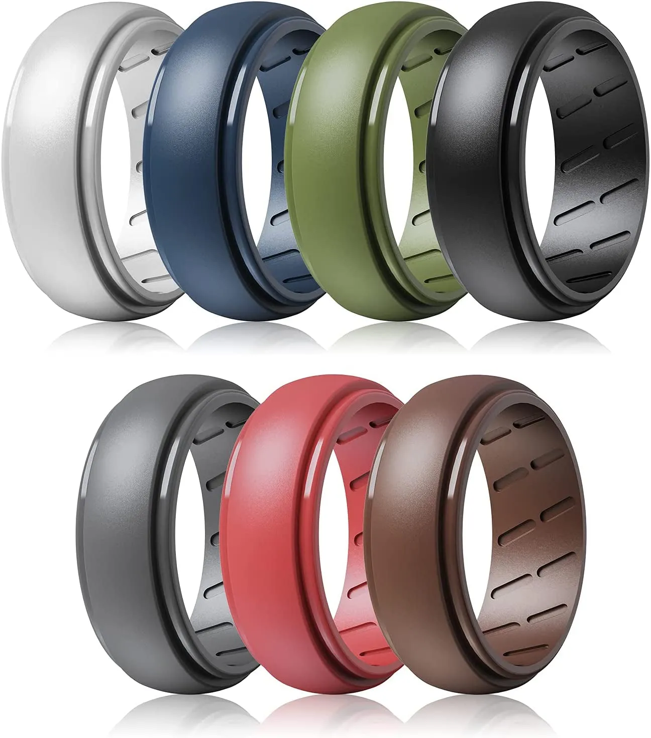 Silicone Wedding Band Men - 2/4/7 Rings