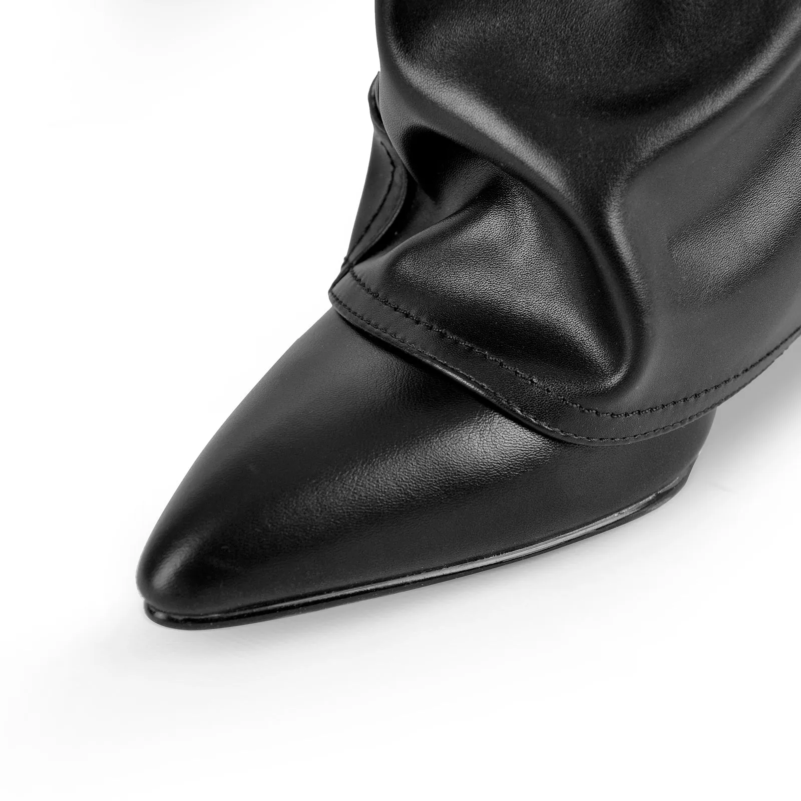 Silver Metallic Wedge Heel Fold Over Boots