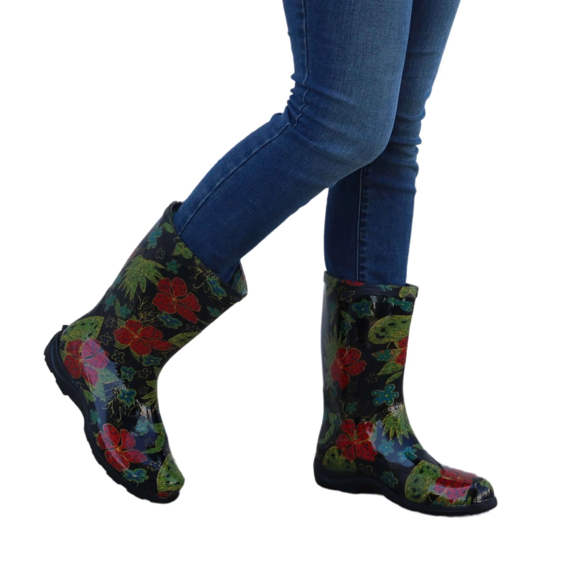 Sloggers Women's Midsummer Floral Print Rain and Garden Boots