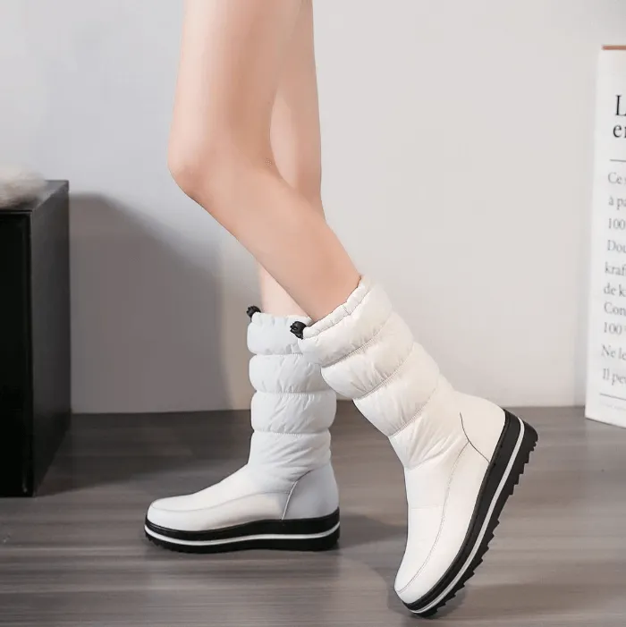 Snow Flat Round Toe Mid Calf Boots