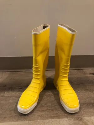 SOLD Vintage Nokia Yellow Rubber Sailing Boots, Made in Finland, 13 Mens US/ 46EUR