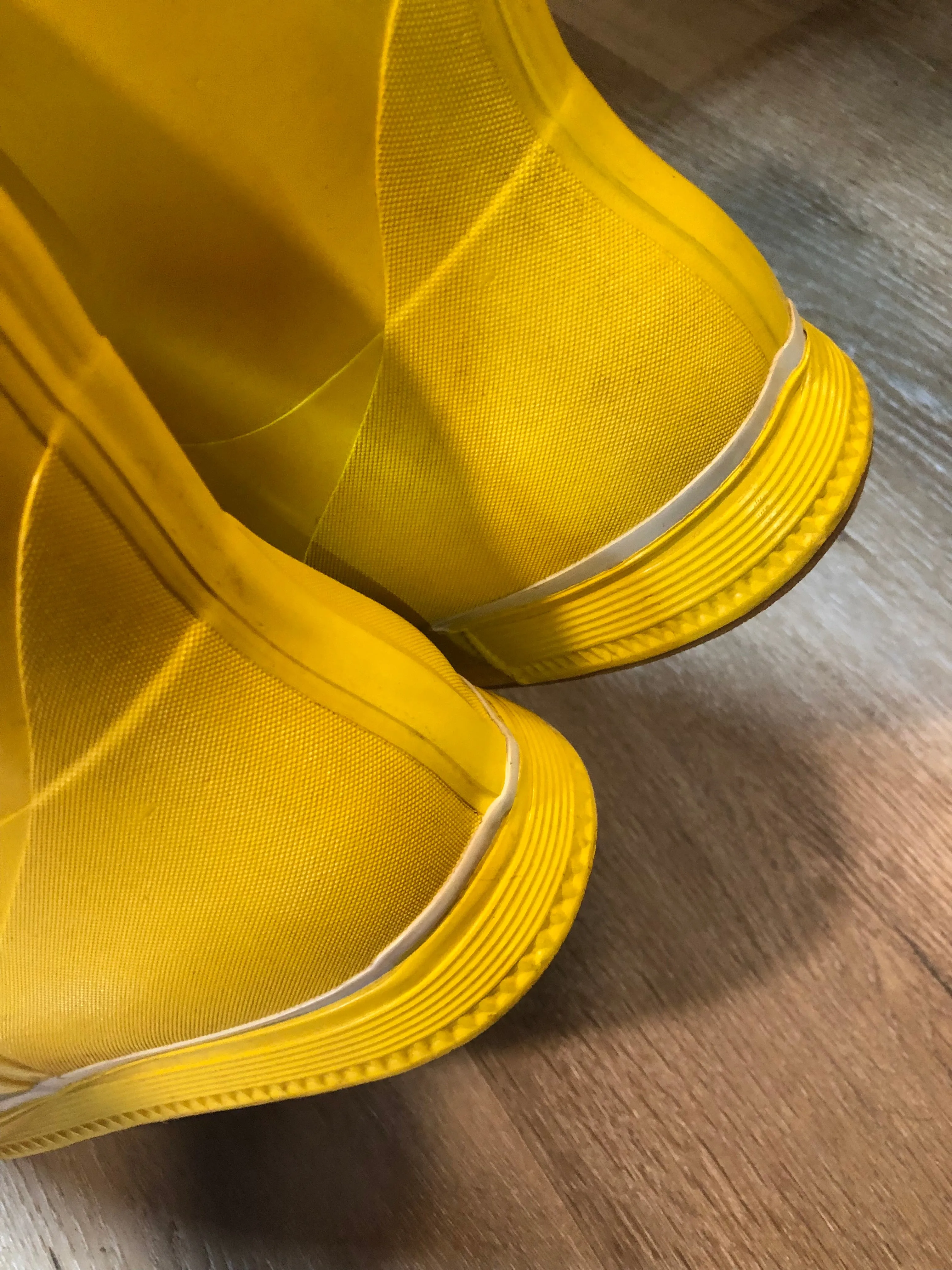 SOLD Vintage Nokia Yellow Rubber Sailing Boots, Made in Finland, 13 Mens US/ 46EUR