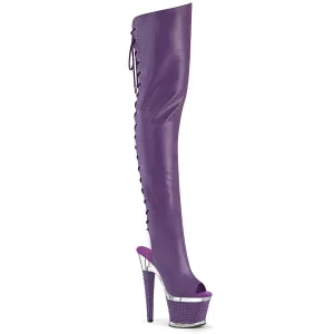 SPECTATOR-3030 Faux Leather Purple Thigh High Boots