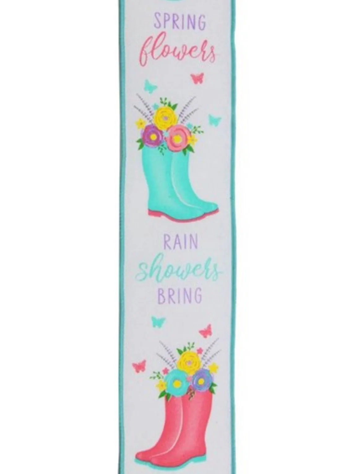 Spring rain boots wired ribbon 2.5”