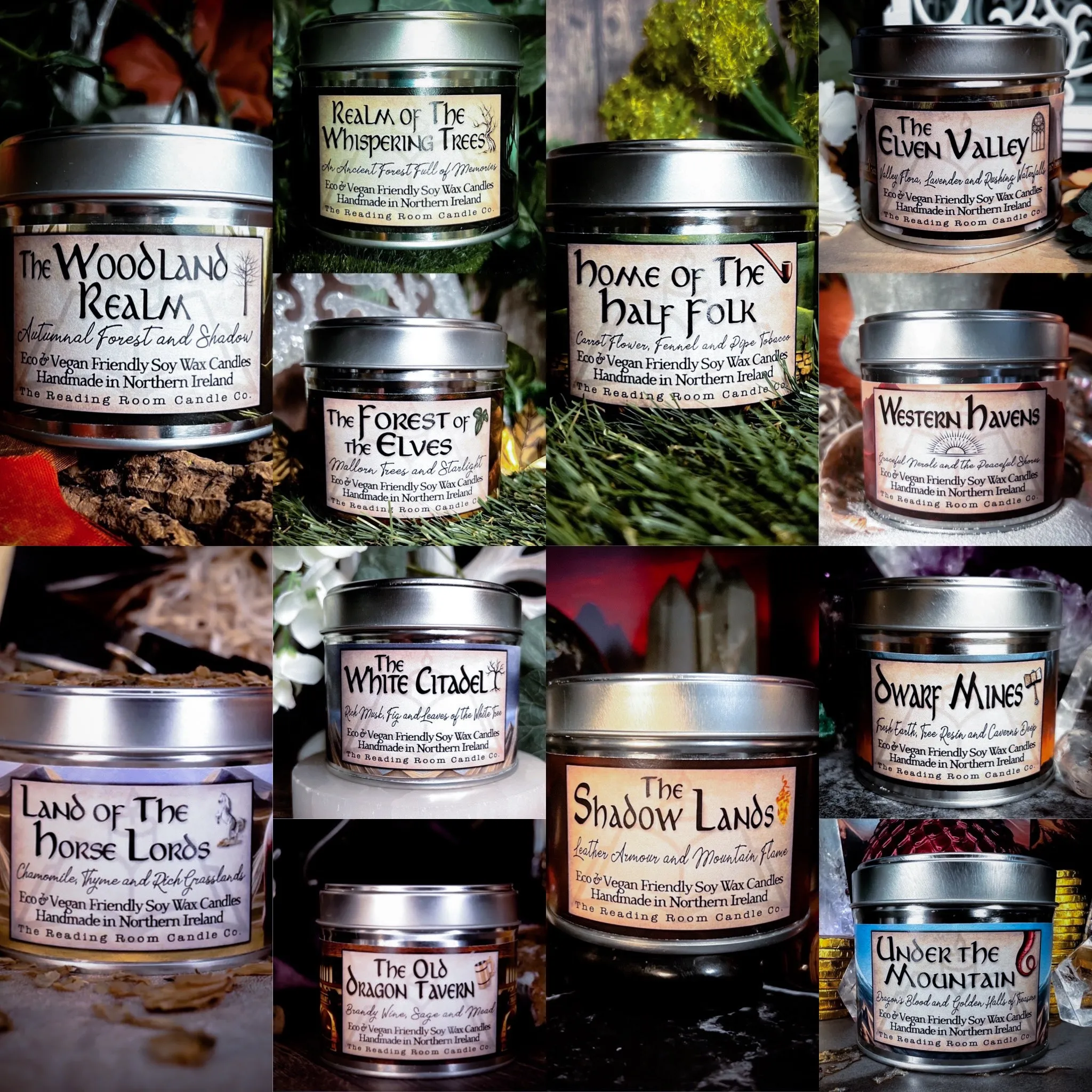 The Extended Collection-12 Candle Set-Woodland Realm, Forest of the Elves, Elven Valley, Home of the Half Folk etc