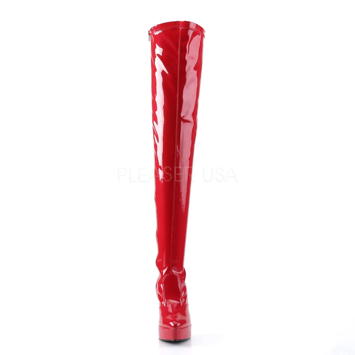 Thigh High Red Stretch Boots