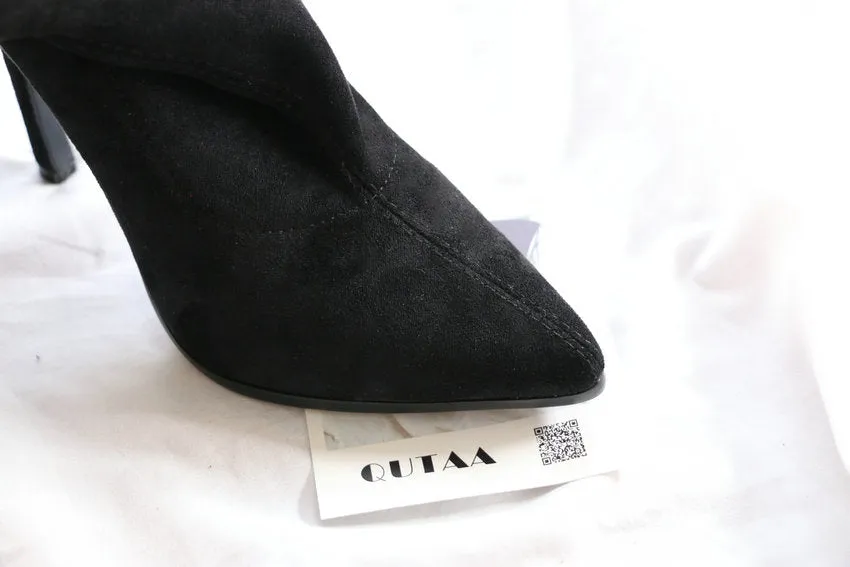 Thigh High Skinny Heel Boots