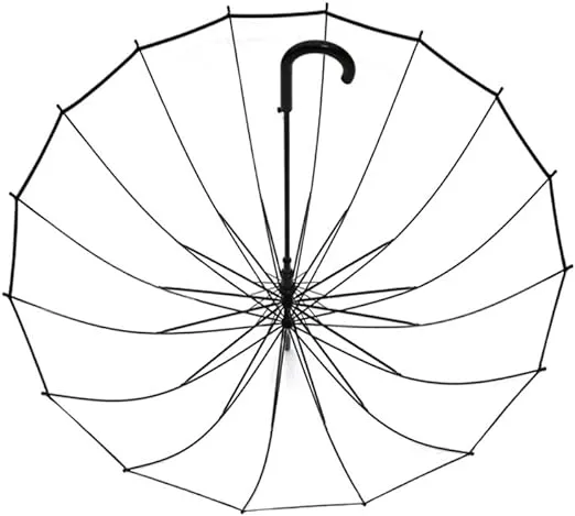 Transparent Umbrella,16 Fiberglass Ribs Clear See Through Dome Umbrellas for Women,Windproof Auto Open Umbrella