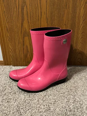 Ugg Pink Rain Boots  - size Shoes:  8 & 8.5 (Big Kid/Adult)