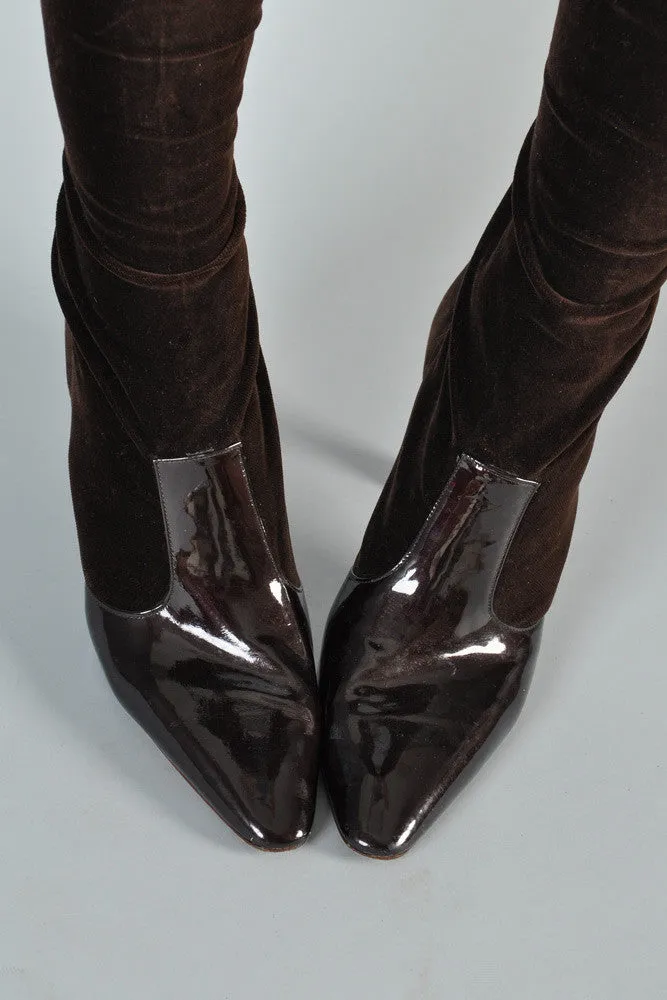 Valentino Velvet Stretch Thigh-High Boots