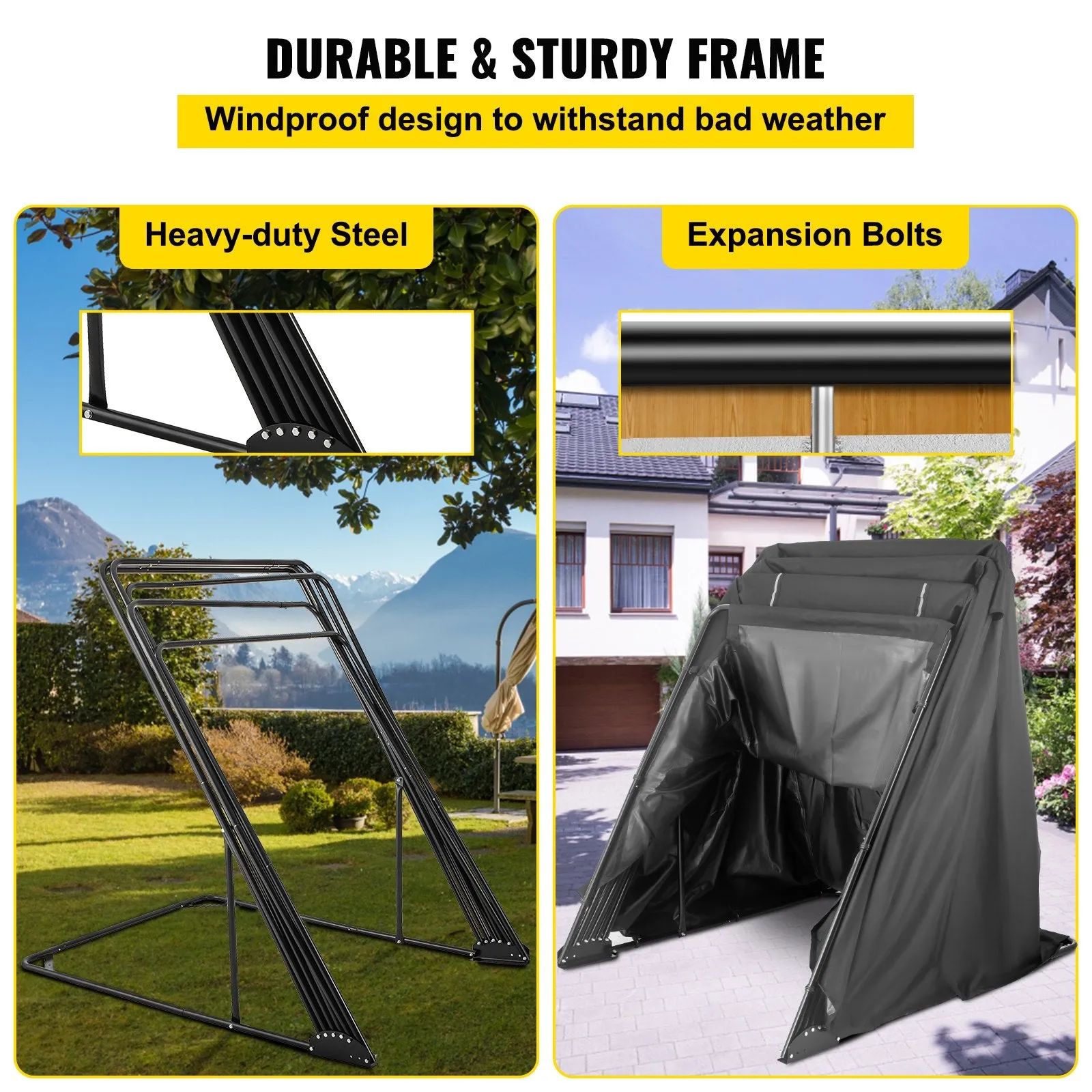 Vevor Motorcycle Shelter Retractable Heavy Duty Storage Cover Waterproof New