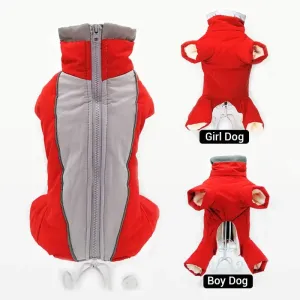 Waterproof Winter Dog Overalls with Reflective Design