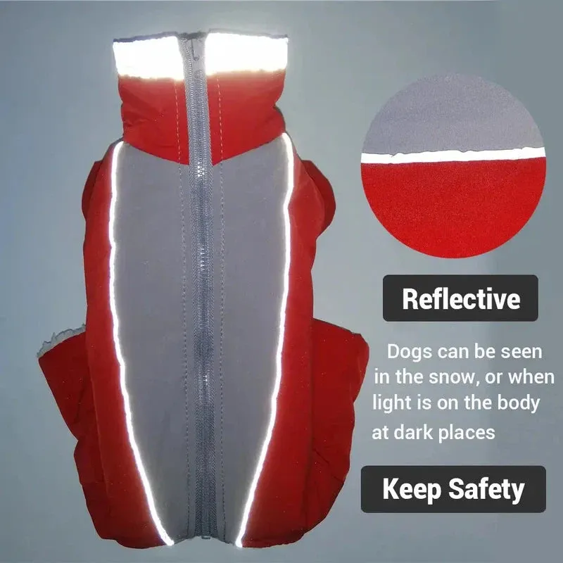 Waterproof Winter Dog Overalls with Reflective Design