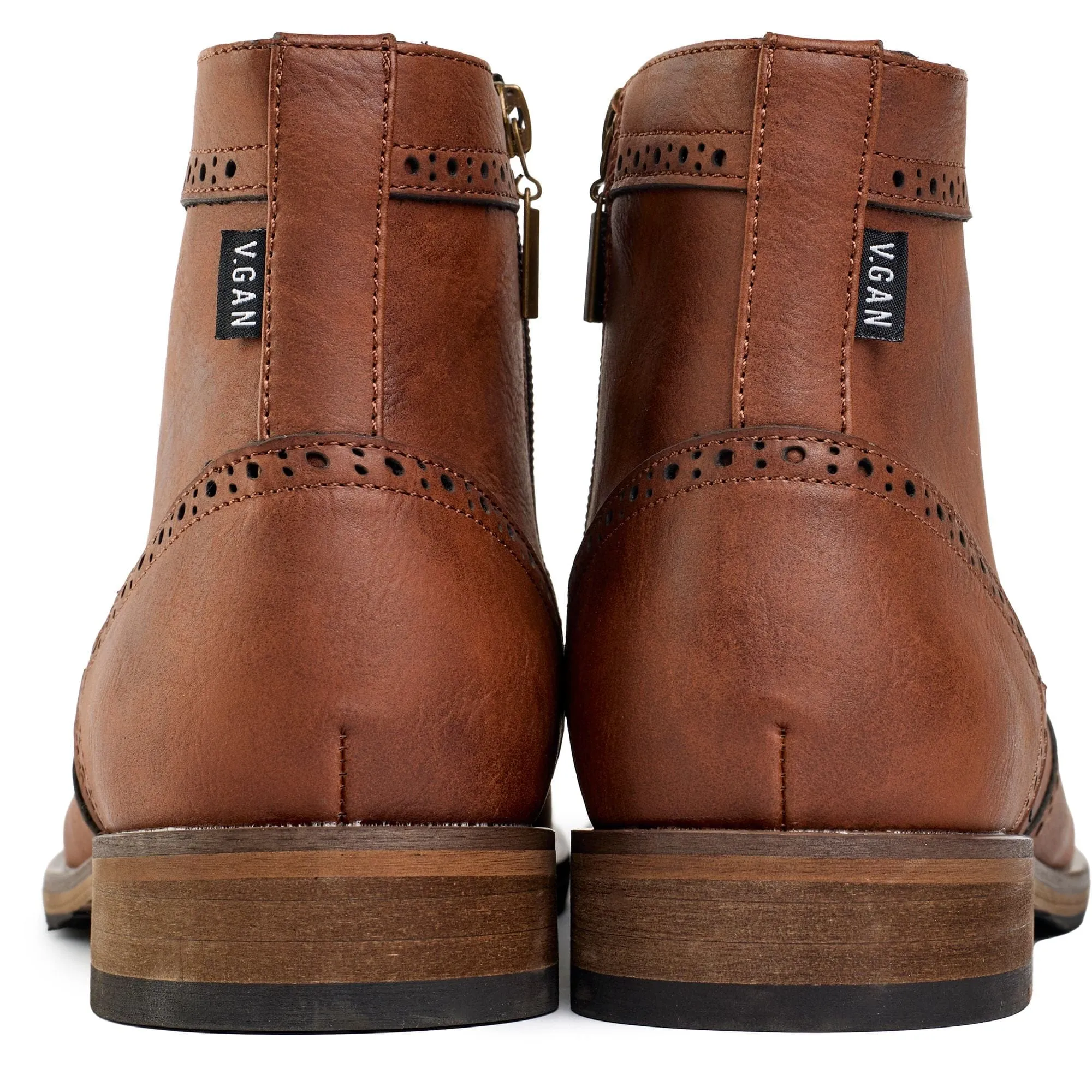 Wheat 2 Men's Vegan Leather Brogue Boots | Tan
