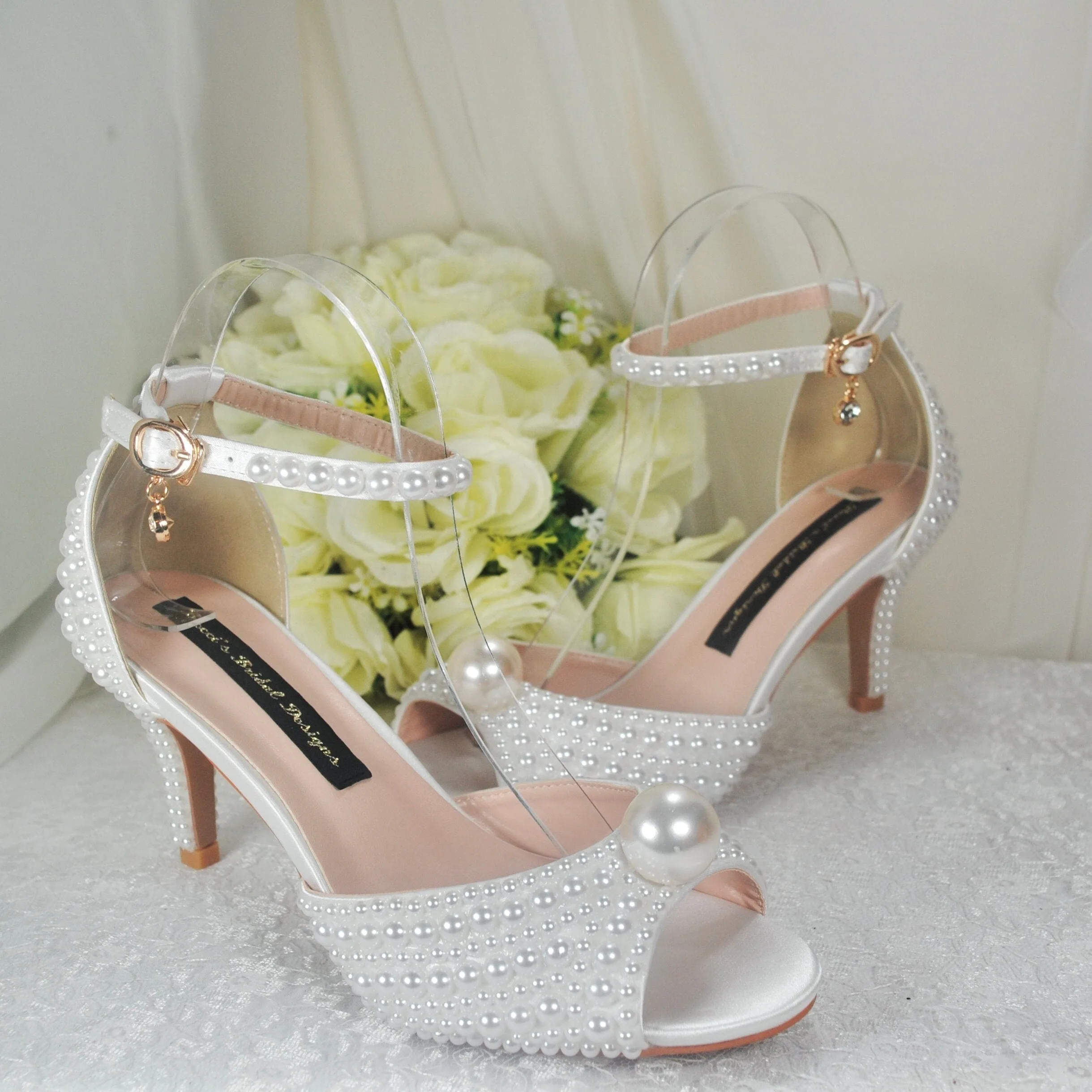 white pearl bridal shoe UK6/US8.5
