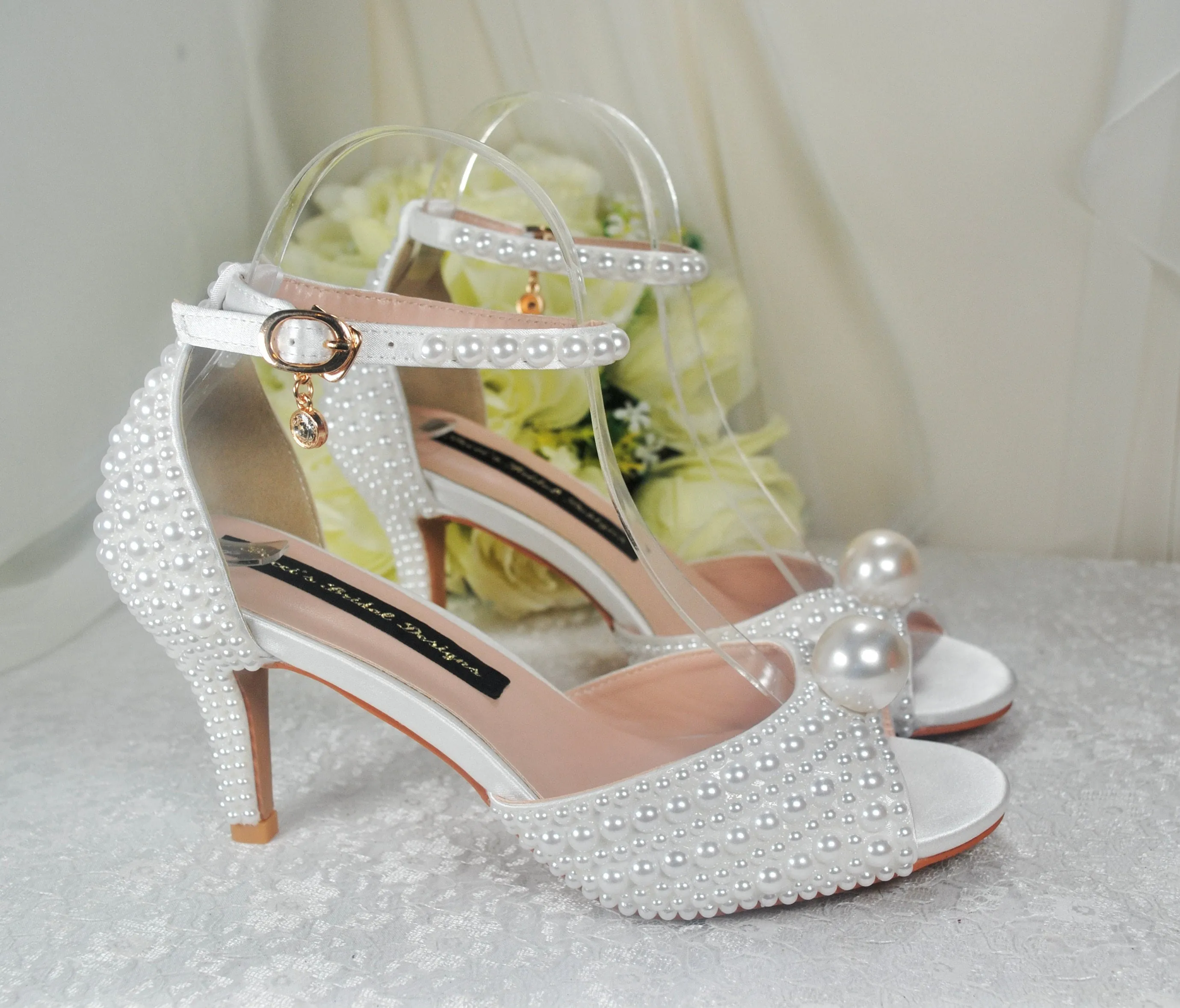 white pearl bridal shoe UK6/US8.5