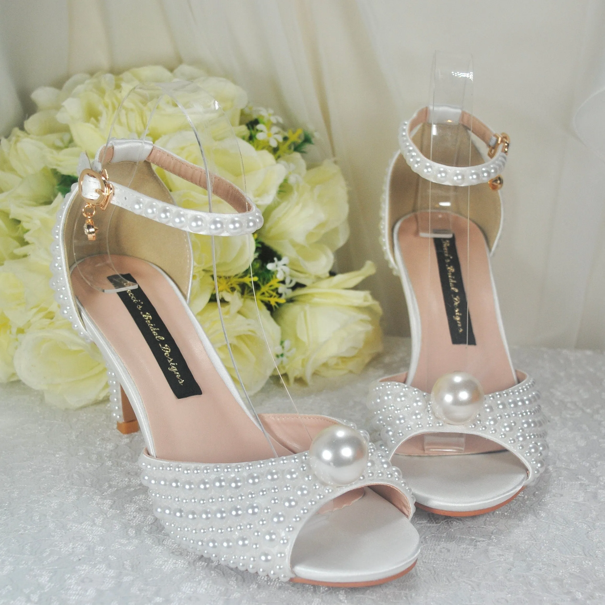 white pearl bridal shoe UK6/US8.5