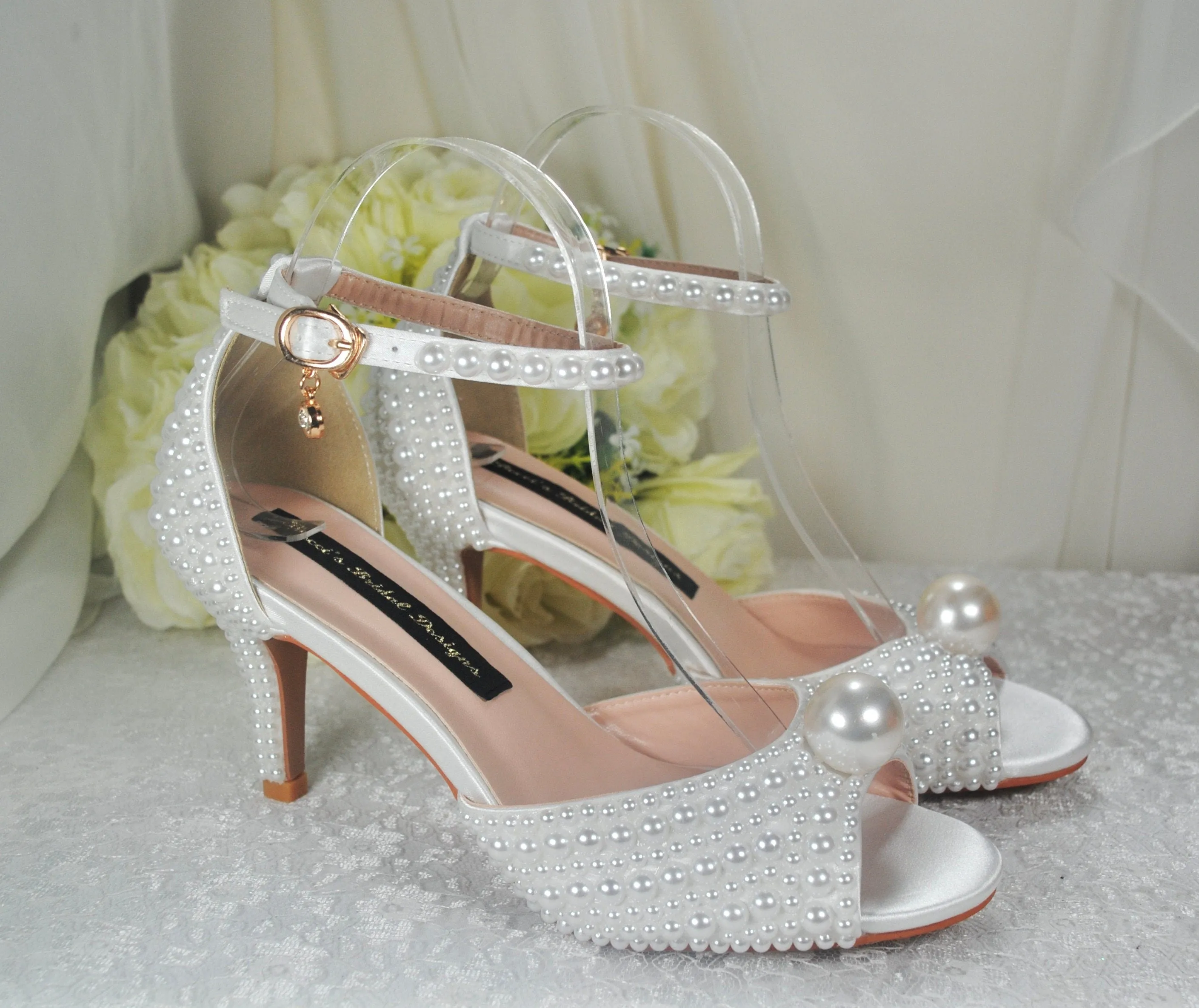 white pearl bridal shoe UK6/US8.5