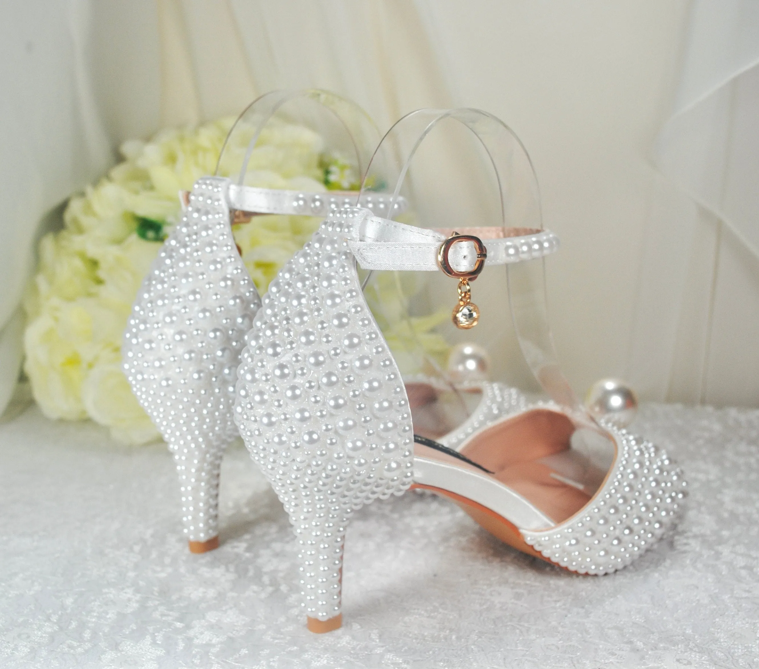 white pearl bridal shoe UK6/US8.5