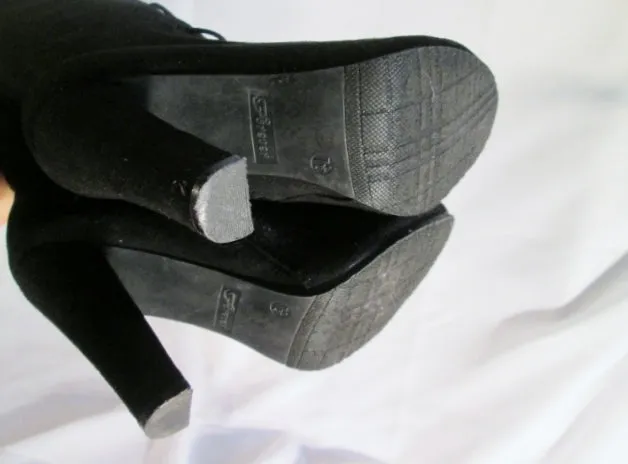 Womens FOREVER Thigh Stiletto Boots FETISH Party Victorian Witch BLACK 7.5 Kinky Tall