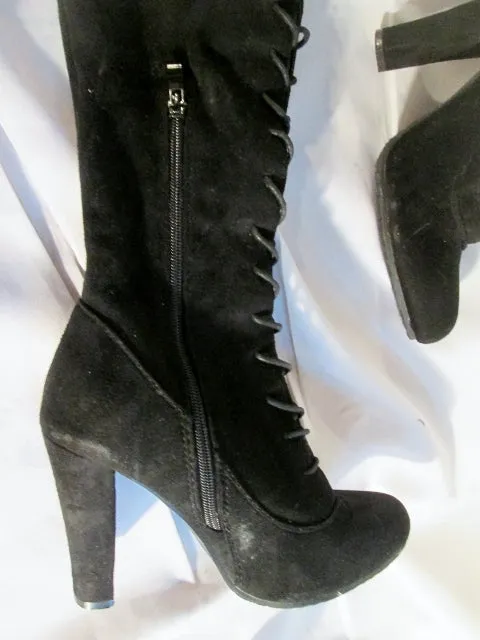 Womens FOREVER Thigh Stiletto Boots FETISH Party Victorian Witch BLACK 7.5 Kinky Tall
