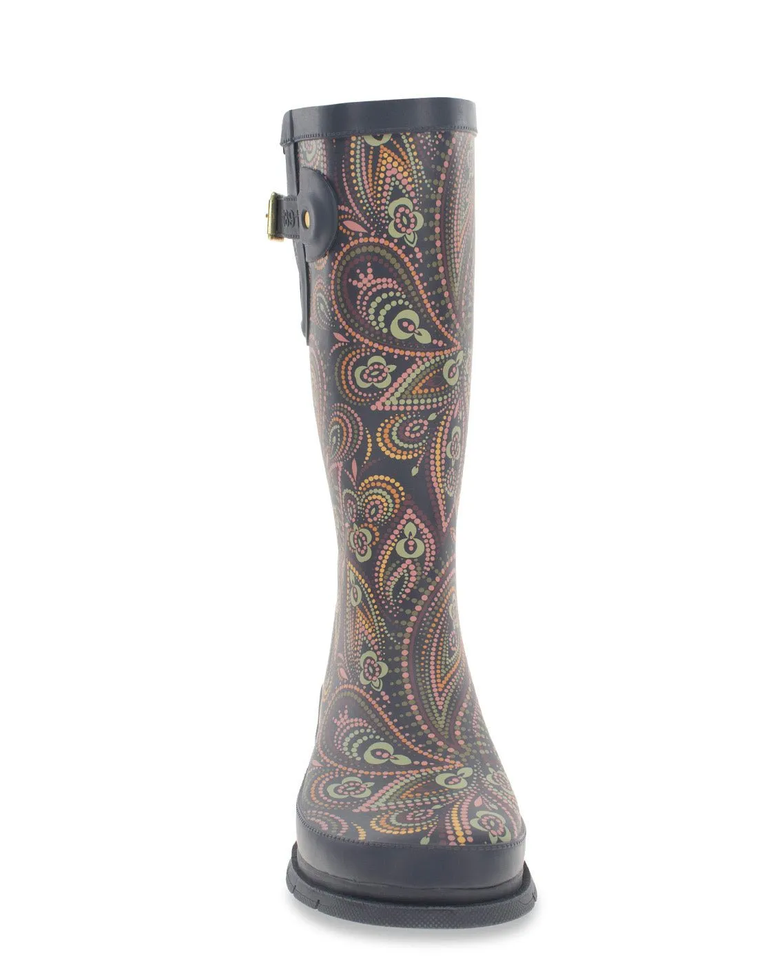 Women's Organic Paisley Tall Rain Boot - Charcoal