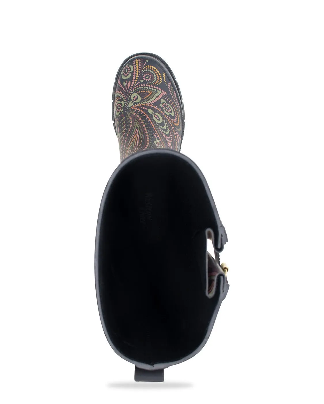 Women's Organic Paisley Tall Rain Boot - Charcoal