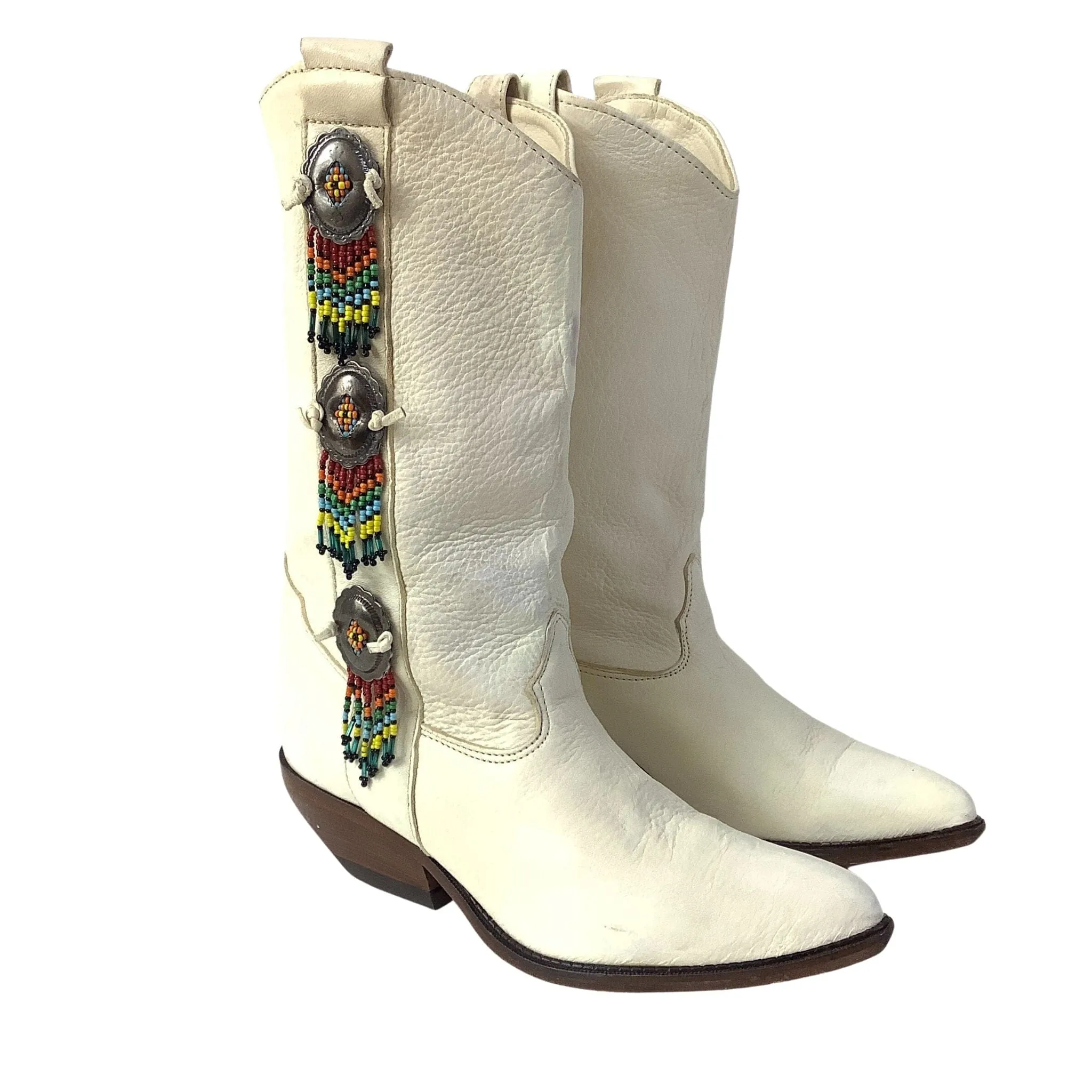 Zodiac White Cowboy Boots