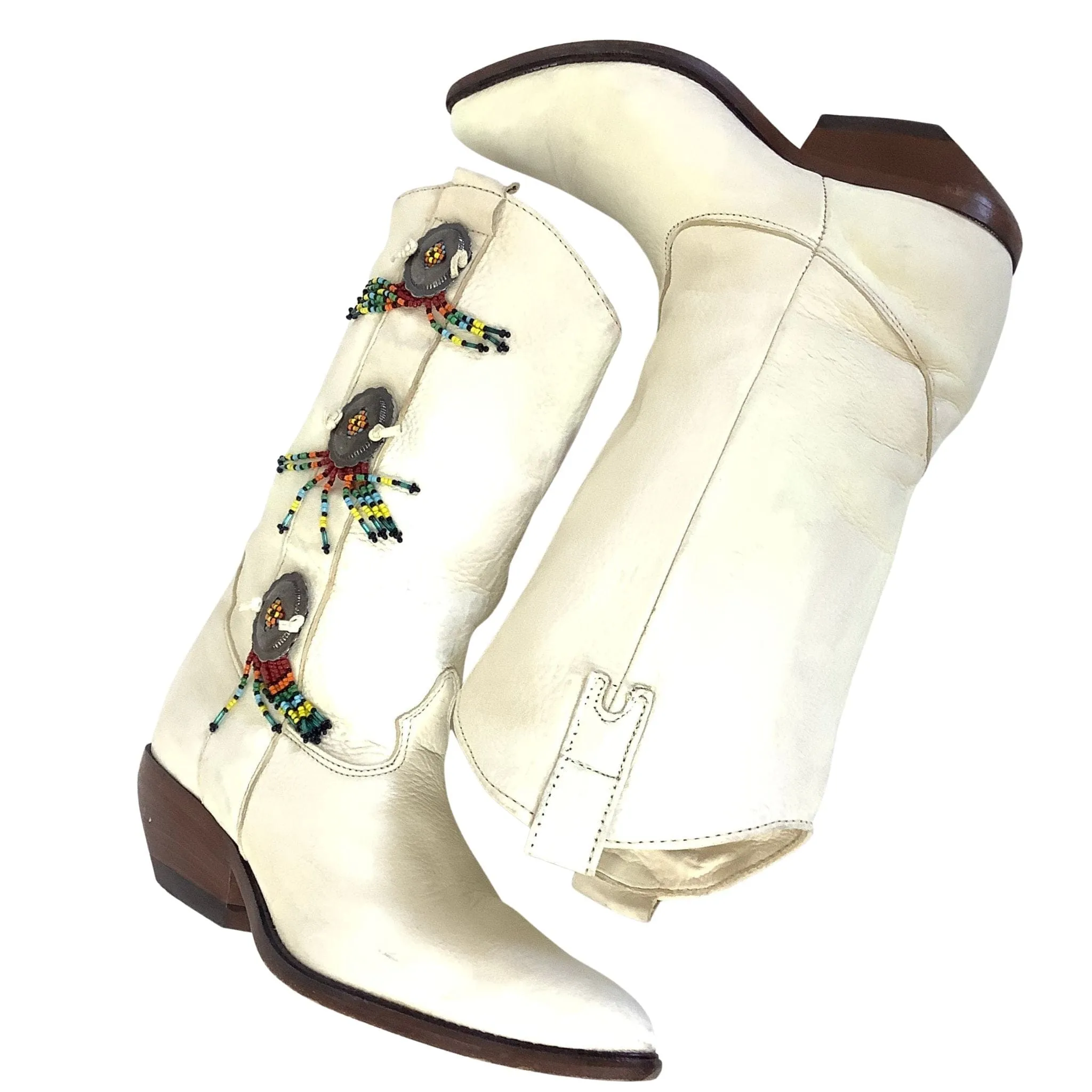 Zodiac White Cowboy Boots