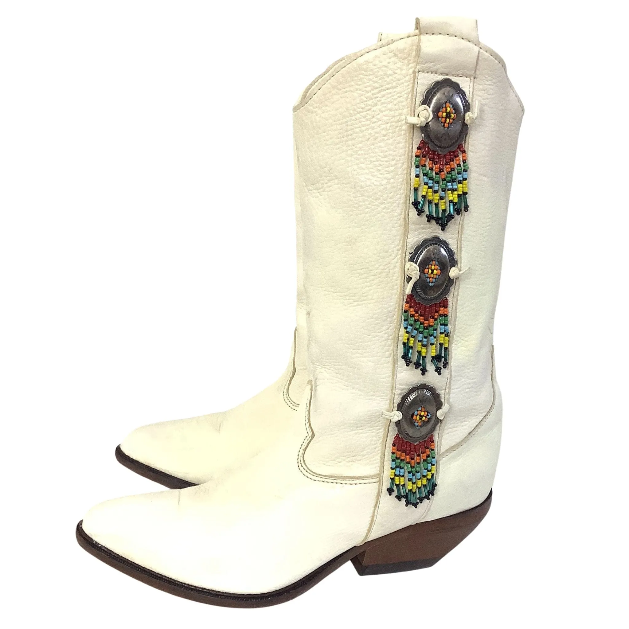 Zodiac White Cowboy Boots